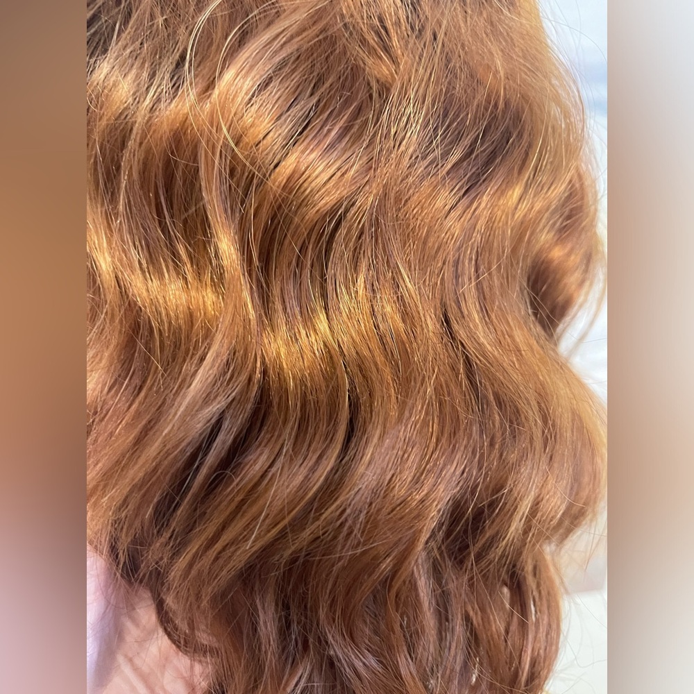 HAIR, 14” Wavy Bob, Free Part, Ombre Brown/Copper/Rust/Auburn - Picture 3 of 11